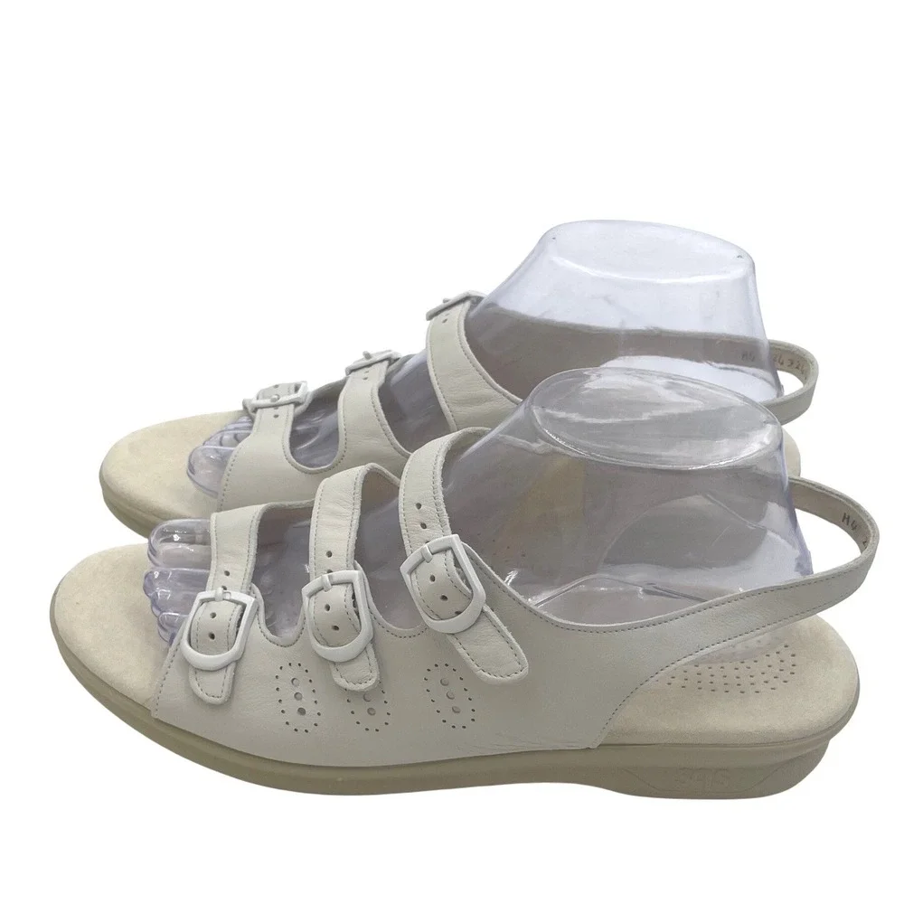 SAS Trio II Bone Leather Slingback‎ Comfort Sandals Womens 10.5 M Made in USA